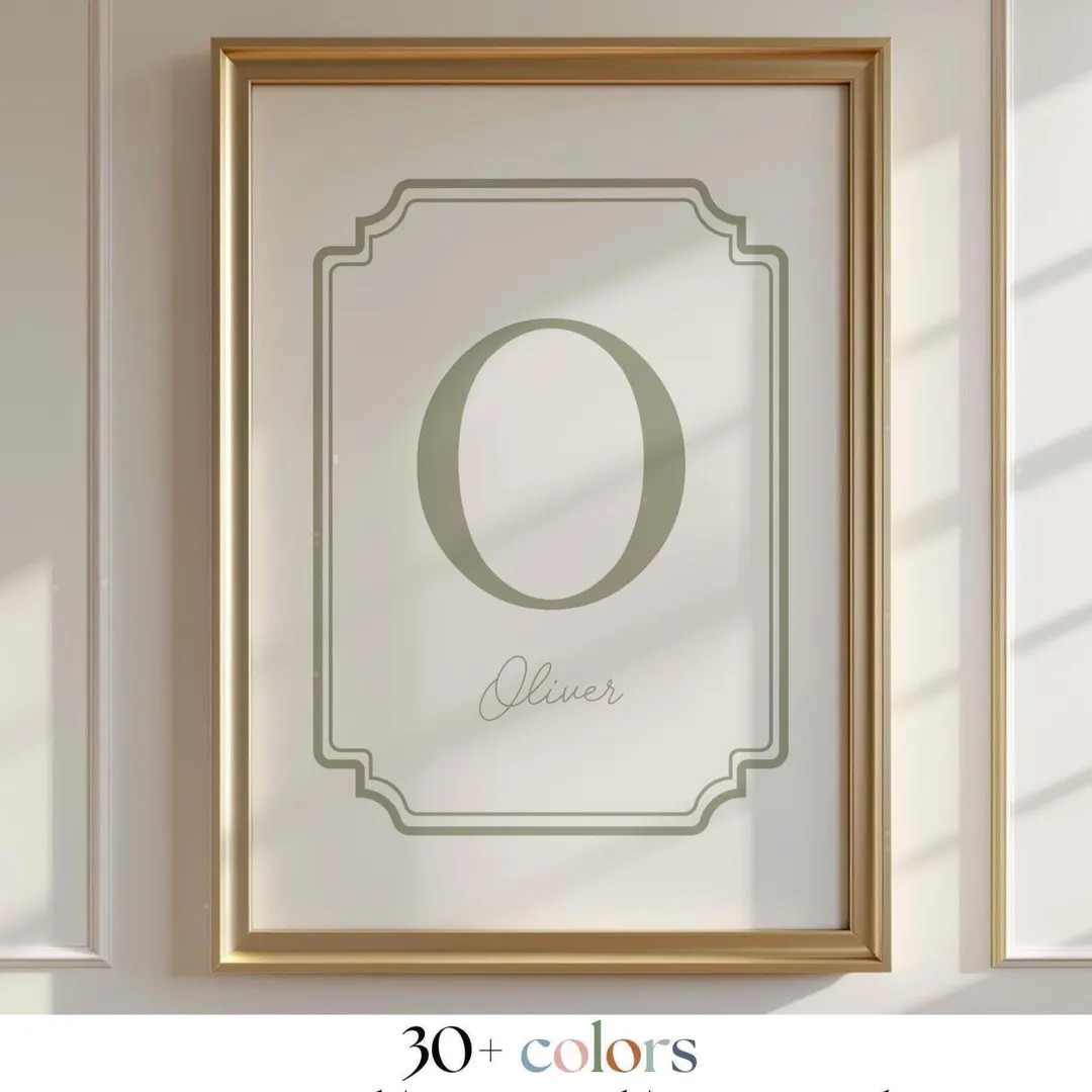 Custom Personalized Vintage Initial Art ∙ Name Sign ∙ Print, Framed or Canvas - Etsy | Etsy (US)