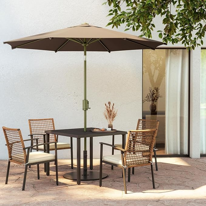 9ft Outdoor Patio Umbrella with 360° Rotation, Upgraded Deluxe Patio Table Umbrella Pool Market ... | Amazon (US)