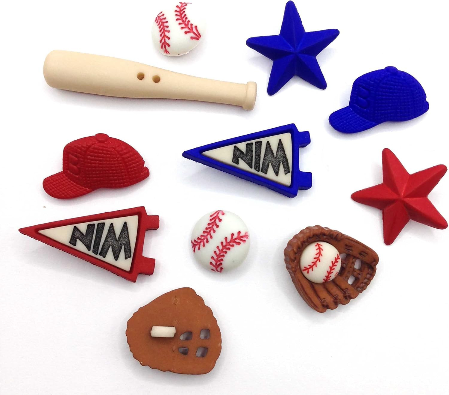 11PC Dress It Up Baseball Buttons Tiny Sports Equipment Button with Shank Assortment for Sewing D... | Amazon (US)