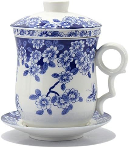 BandTie Convenient Travel Office Loose Leaf Tea Brewing System-Chinese Jingdezhen Blue and White ... | Amazon (US)