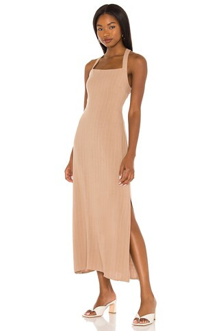 Line & Dot Delilah Cross Body Back Dress in Mocha from Revolve.com | Revolve Clothing (Global)