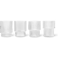 Ferm Living Ripple Low Glasses - Set of 4 - Clear | The Hut (DE)