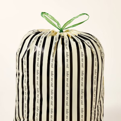 Stripe Printed Trash Bags Black/Cream/Green - kate spade new york x Target | Target