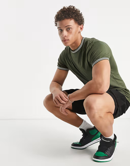 Brave Soul ringer t-shirt in sage green | ASOS (Global)