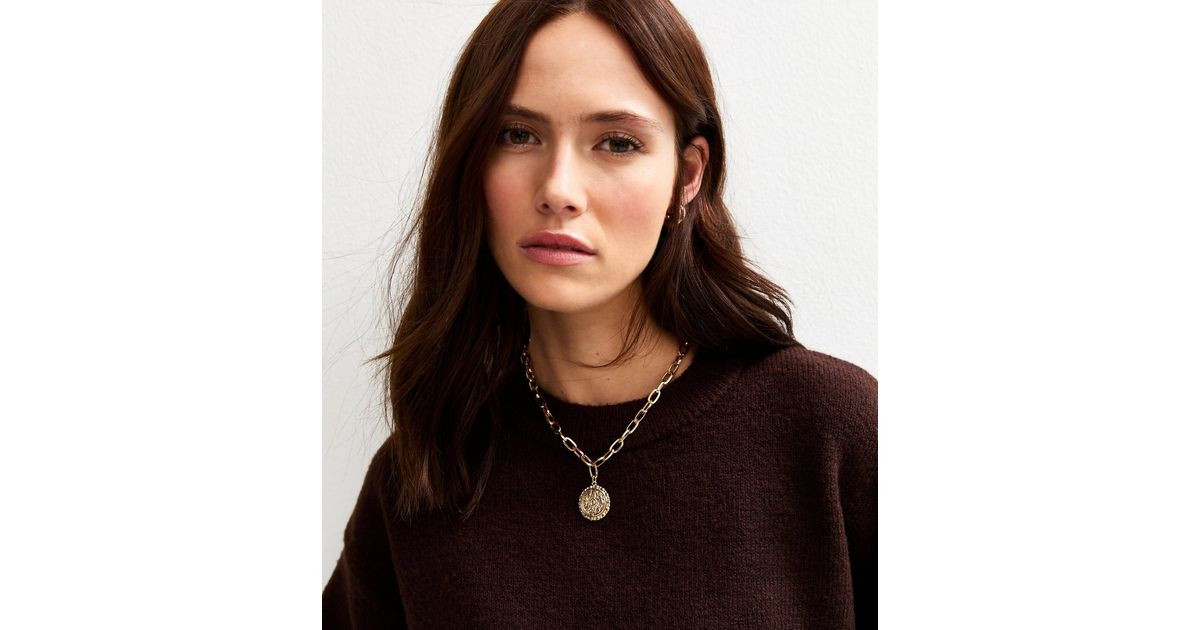 Gold Tone Coin Chain Link Necklace | New Look | New Look (UK)