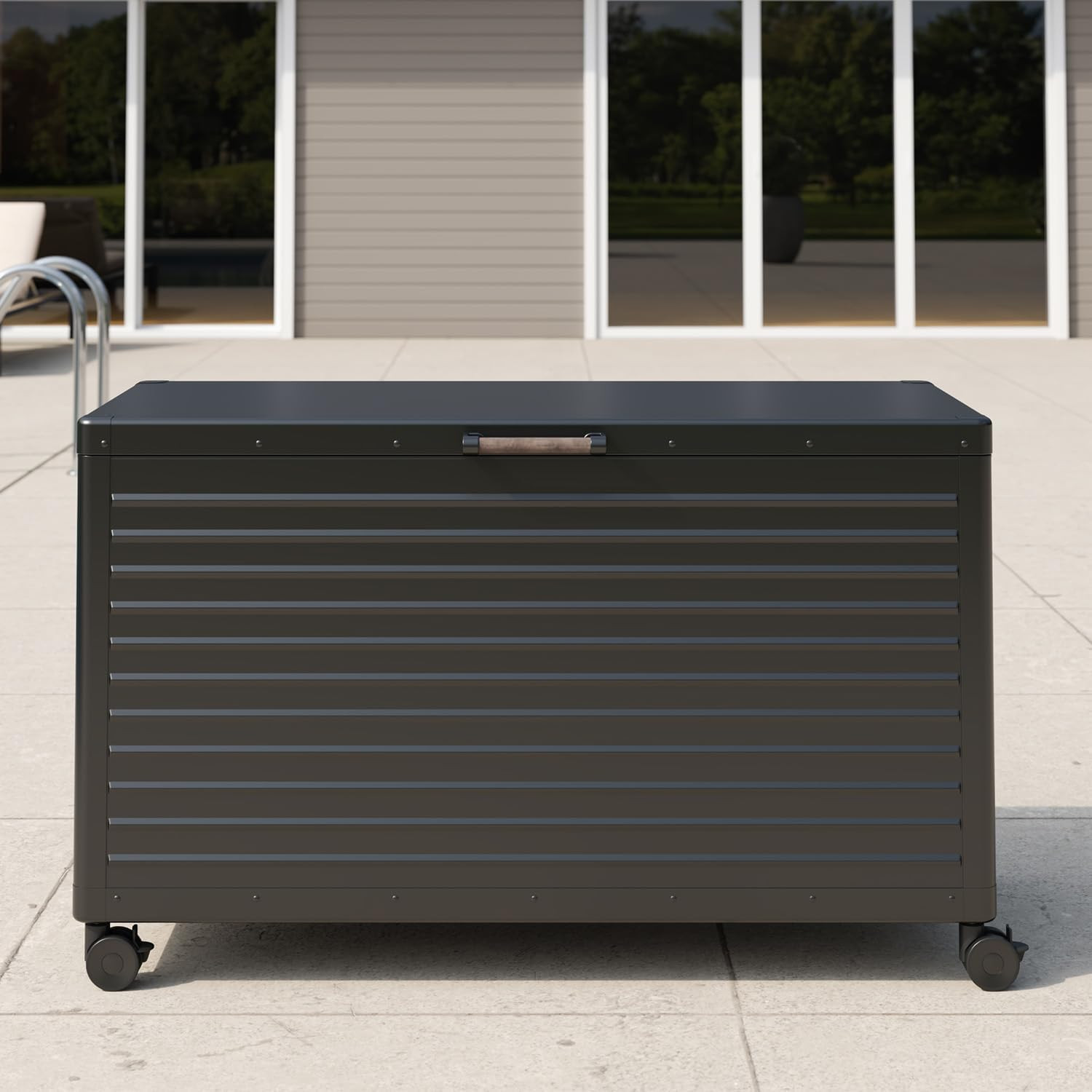 MIRADOR 134 Gallon Outdoor Storage Box with Wheels & Soft-Close Lid, Waterproof Metal Deck Box fo... | Amazon (US)