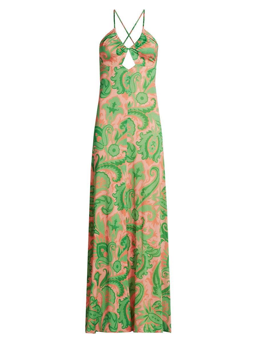 Women's Printed Jersey Keyhole Halter Maxi Dress - Stampaf Doviola - Size 8 | Saks Fifth Avenue