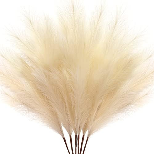 CQURE 6 Pcs 3.1 ft/37 inch Faux Pampas Grass Decor Tall,Pompous Grass Vase Fillers for Wedding Ho... | Amazon (US)