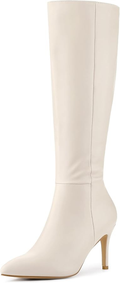 Perphy High Heels Pointed Toe Stiletto Heel Knee High Boots for Women | Amazon (US)