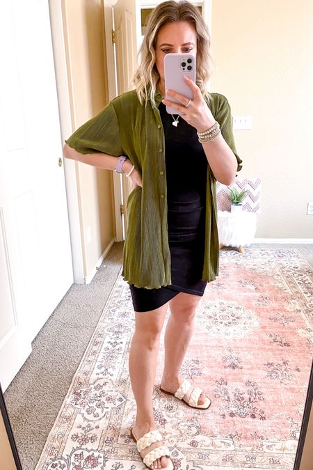 Outfit idea. Love the Nordstrom set. The shirt is great over a dress, with jeans or leggings. I prefer to wear the shorts in the house! But you can style them and wear them outside too.

#LTKstyletip #LTKSeasonal #LTKxNSale