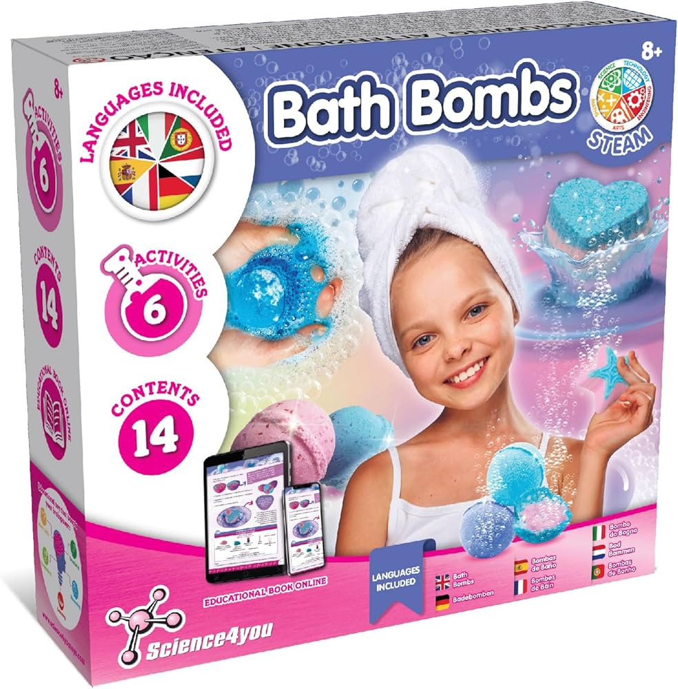 Science4you - Bath Bomb Making Kit for Kids +8 Years Old - Make Your Own Bath Bombs with 6 Scienc... | Amazon (US)