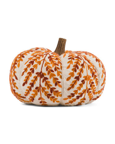 10x8 Fabric Embroidered Pumpkin | TJ Maxx