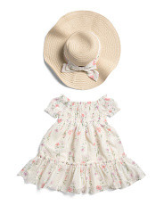 Infant Girls Smocked Bodice Dress With Hat | Baby Girls (0-24m) | Marshalls | Marshalls