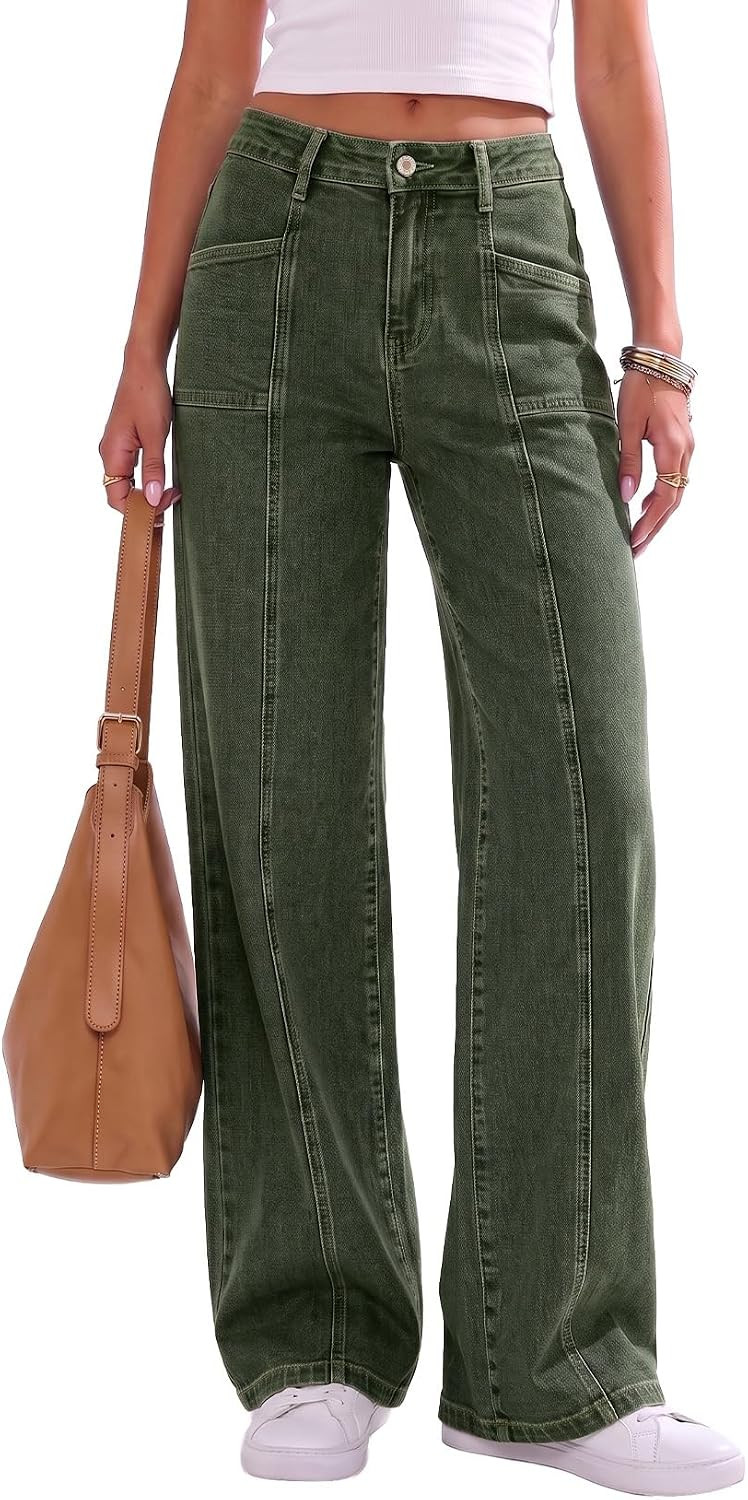 Sidefeel Women's High Waisted Jeans Loose Fit Wide Leg Denim Pants | Amazon (US)