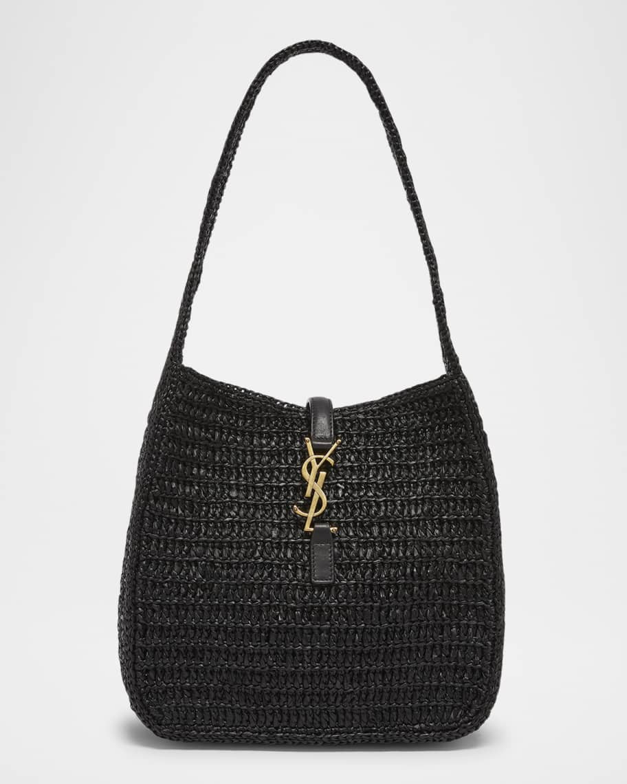 Saint Laurent Le 5 A 7 Small Hobo Bag in Raffia | Neiman Marcus