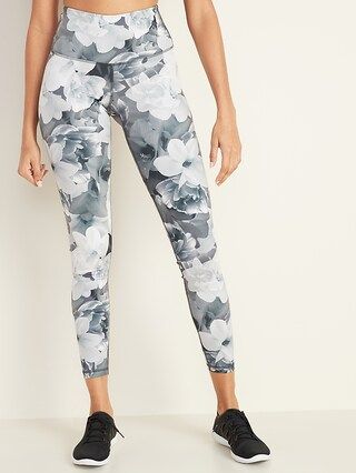 High-Rise Floral Elevate 7/8-Length Compression Leggings for Women | Old Navy (US)