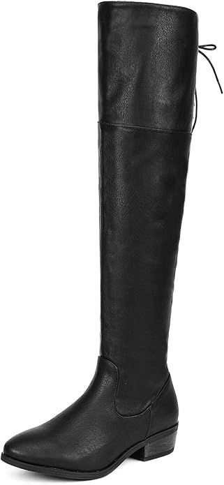 DREAM PAIRS Women's Over The Knee High Low Block Heel Riding Boots | Amazon (US)