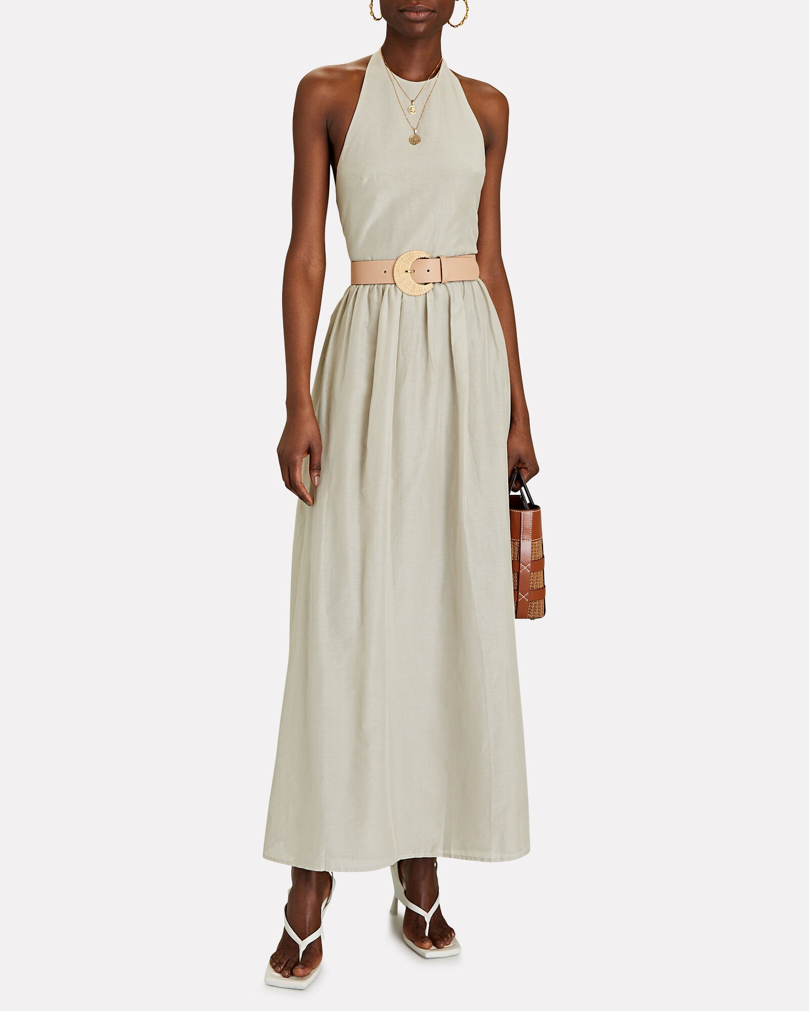 Sloane Cotton-Silk Halter Maxi Dress | INTERMIX