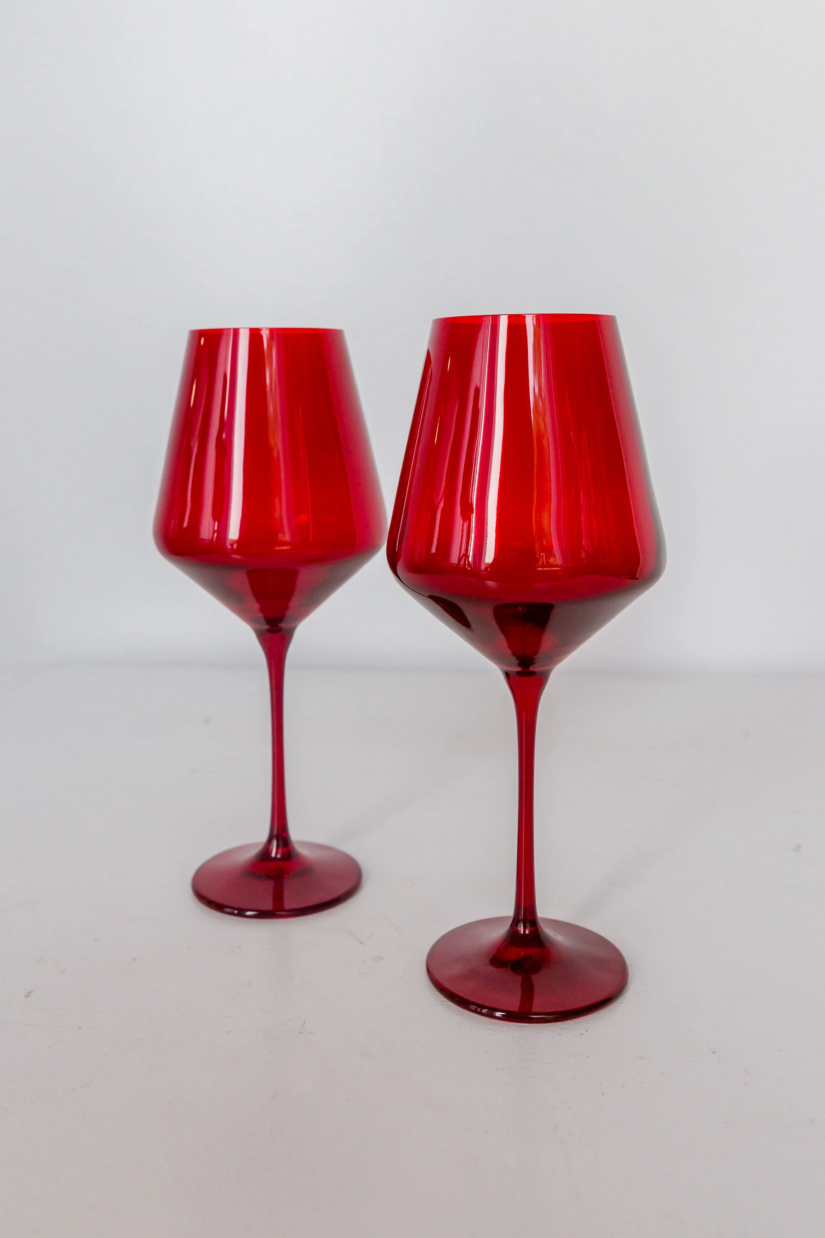 Estelle Colored Wine Stemware - Set of 2 {Red} | Estelle Colored Glass