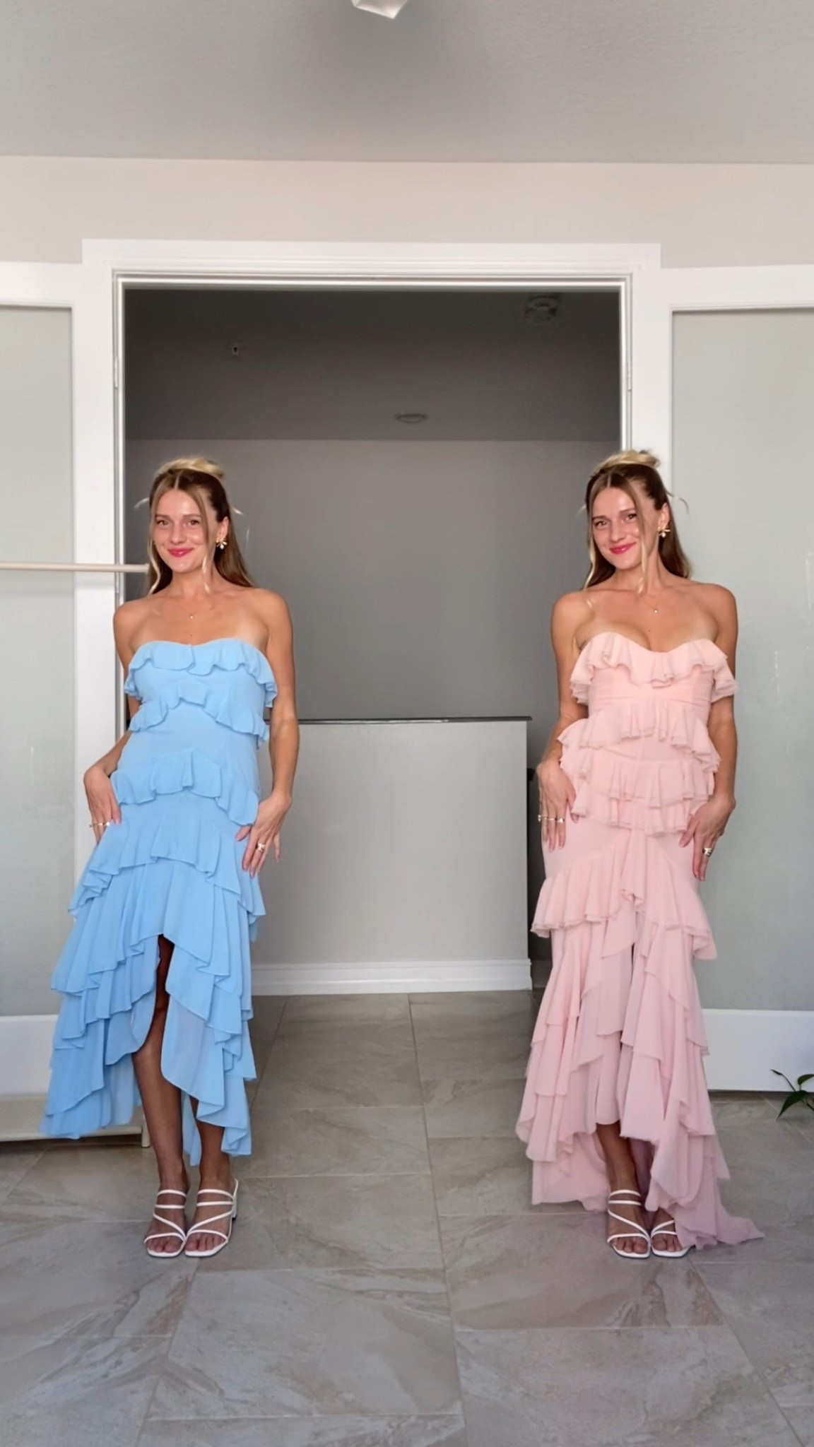 Which dress is $50 and which is $350?