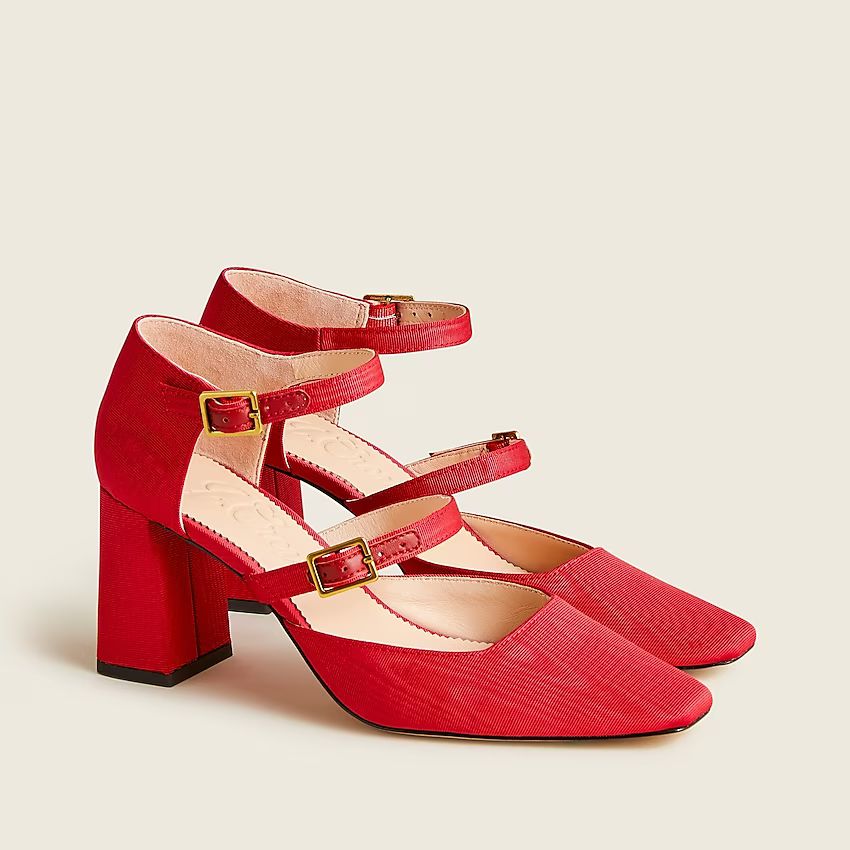 Marta double-strap pumps in moire silk | J.Crew US