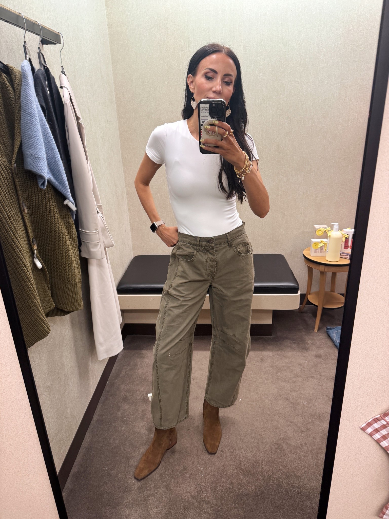 These barrel pants are a home run- lightweight and in three colors. Fit is tts. These are part of the anniversary sale that opens to the public on Saturday.