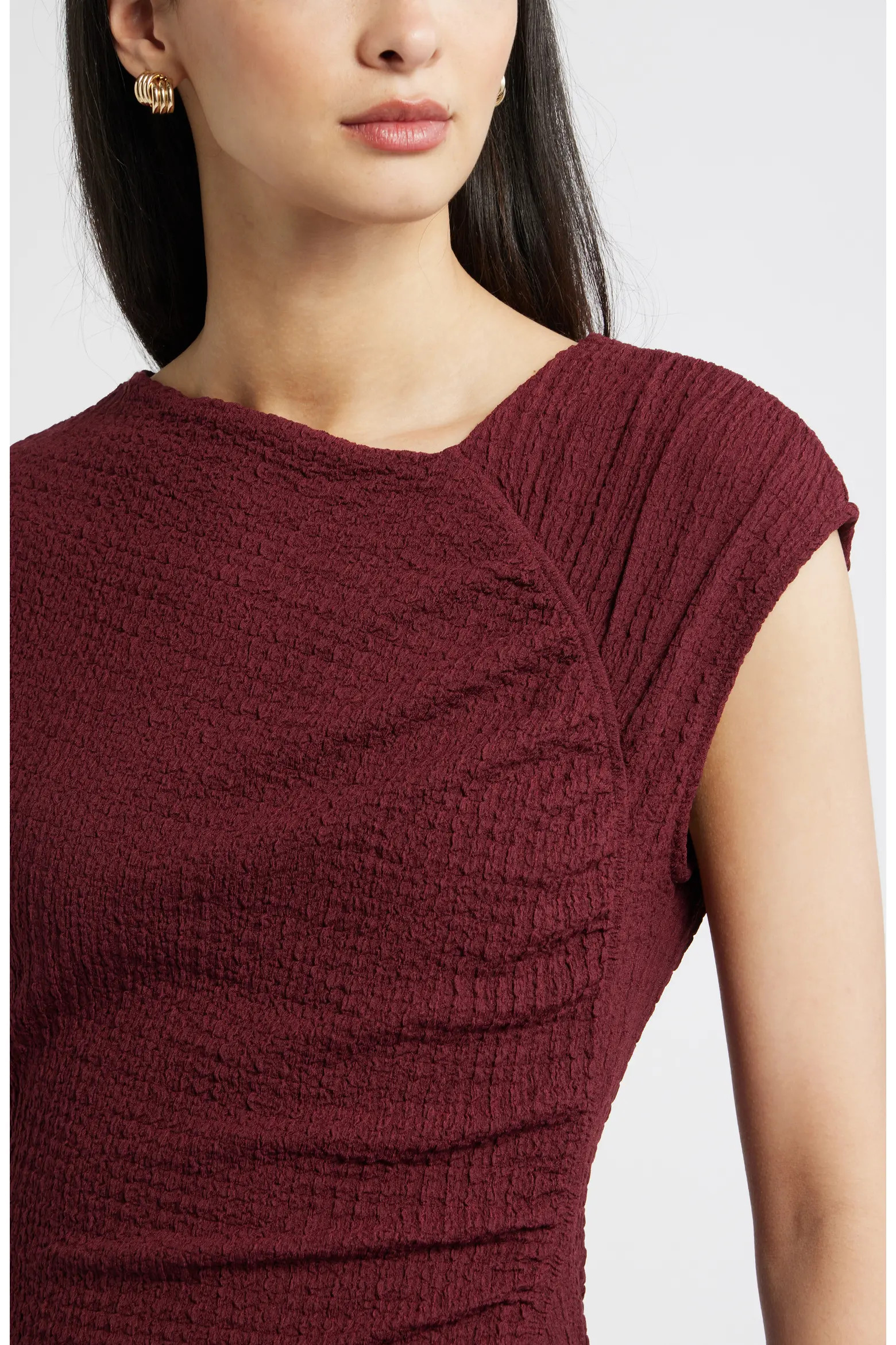 Nordstrom Textured Ruched Midi Dress (Women) | Nordstrom | Nordstrom