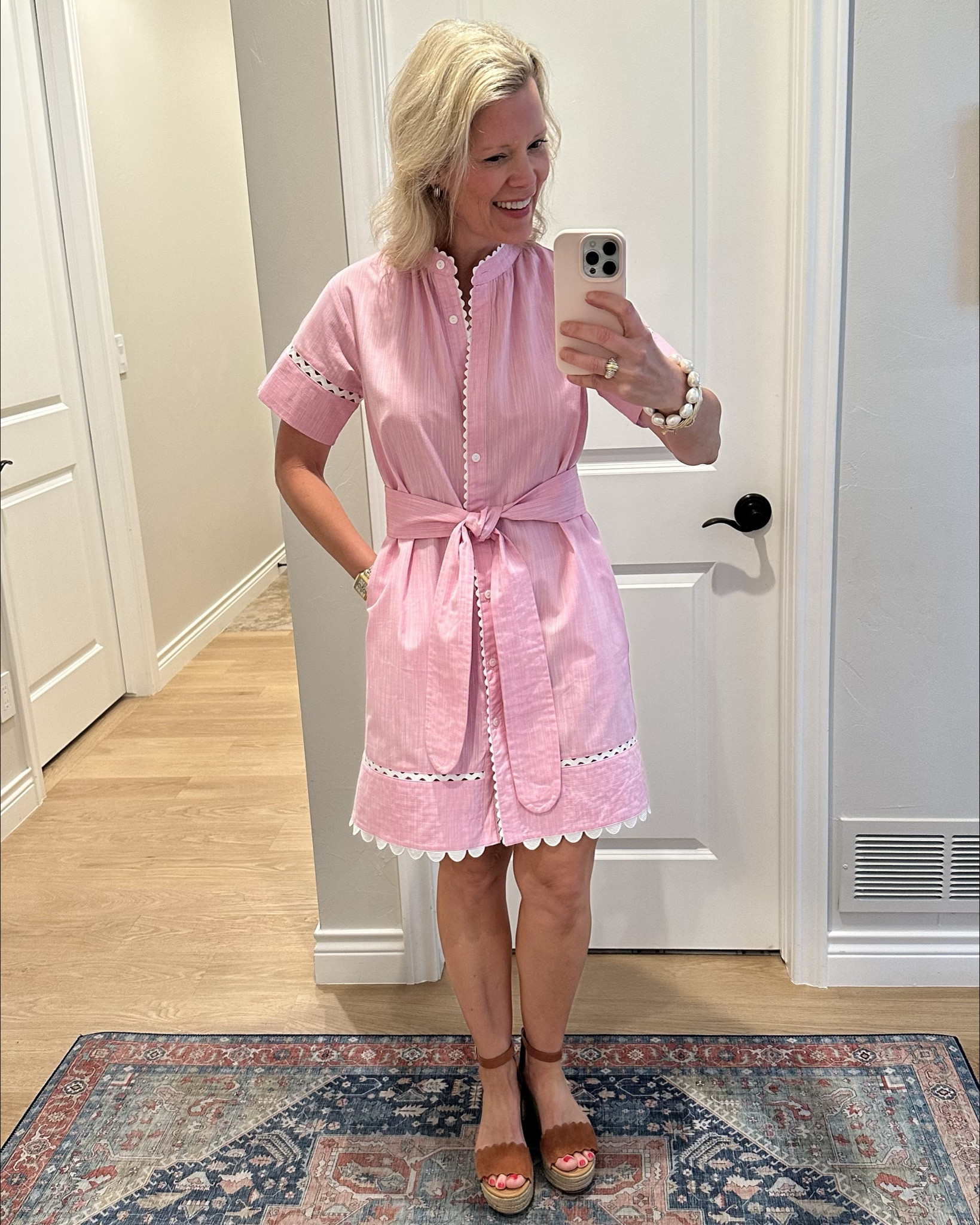 Absolutely darling dress at a fabulous price point!!  It looks like Tuckernuck but came from Amazon!!  As I said in the video, Tuckernuck is one of my favorite places to shop. But it’s hard to buy everything from there!  I bought an extra small in the dress (not a small) and typically wear a size 4.  The dress also comes in other fun colors. 

#LTKWorkwear #LTKParties #LTKFindsUnder50