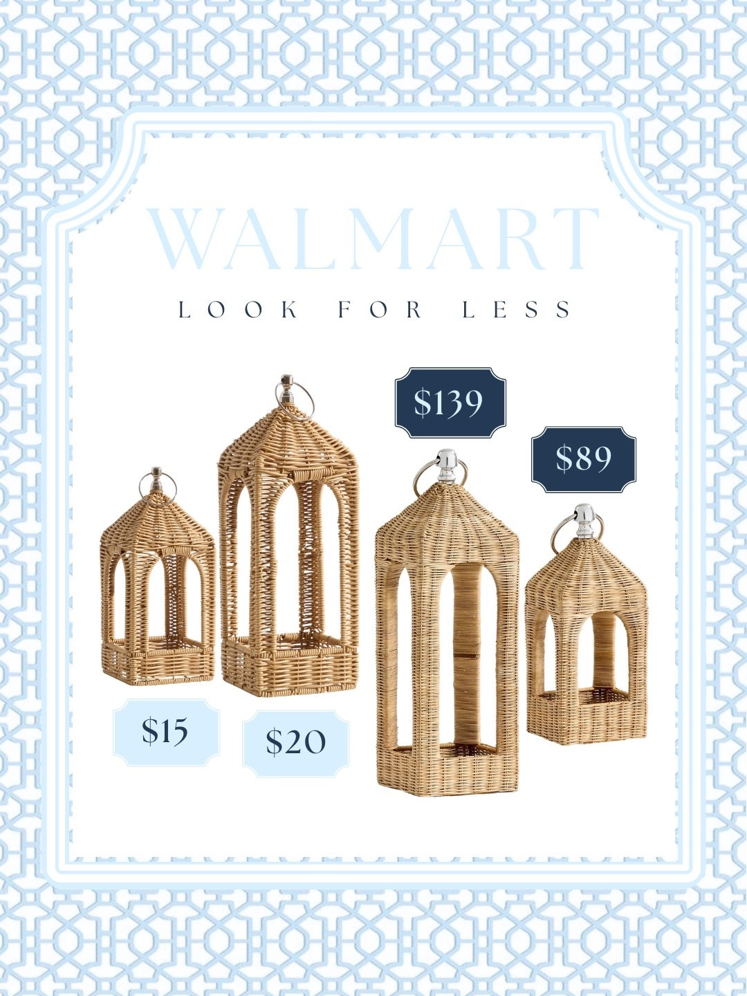 Coastal style for less 🤍 These woven lantern lookalikes give you that high-end Pottery Barn vibe without the price tag. Perfect for patios, entryways, or summer tablescapes 🌿✨ #coastaldecor #outdoorliving #lookforless 

#LTKHome #LTKSeasonal