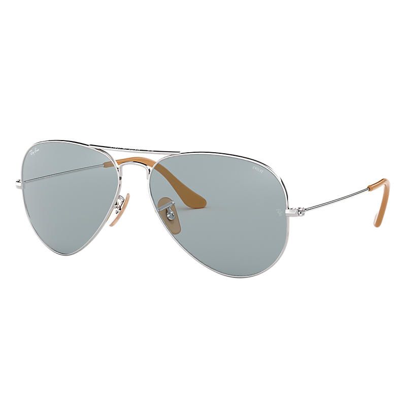 Ray-Ban Men's Aviator Evolve Silver Sunglasses, Blue Lenses - Rb3025 | Ray-Ban (US)