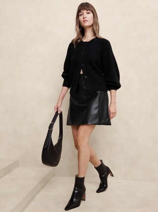 Chunky Balloon-Sleeve Cardigan | Banana Republic Factory