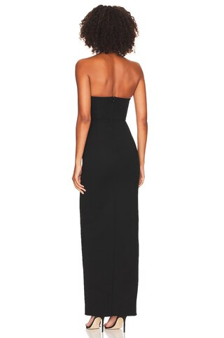 Gianna Sweetheart Slit Gown in Black | Revolve Clothing (Global)
