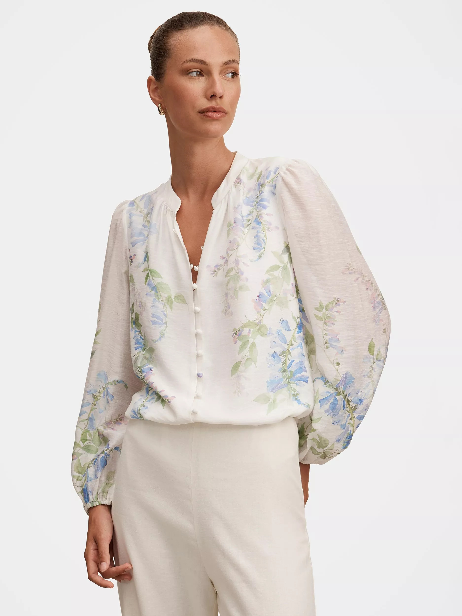 Forever New Dove Floral Top, Wisteria Floral | John Lewis (UK)