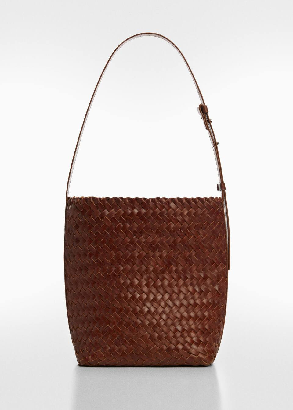 Braided leather bag -  Women | Mango USA | MANGO (US)