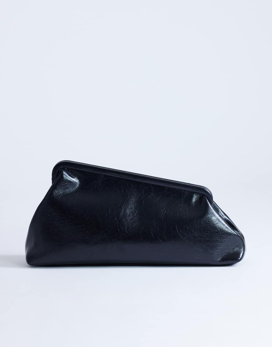 Topshop Anna angular clutch bag in black | ASOS (Global)