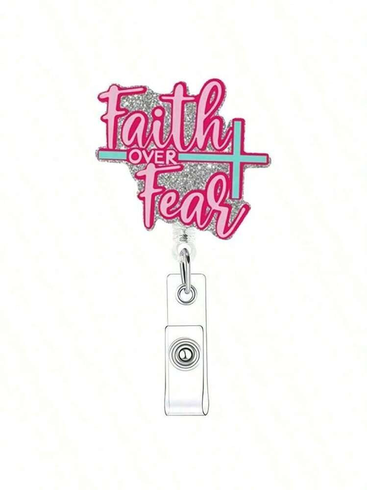1PC Faith Over Fear Nurse Badge Reels, Name ID Badge Holder With Alligator Clip For Students Nurs... | SHEIN