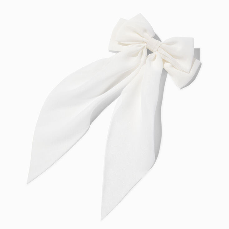 White Bow Barrette Hair Clip | Claire's (US)