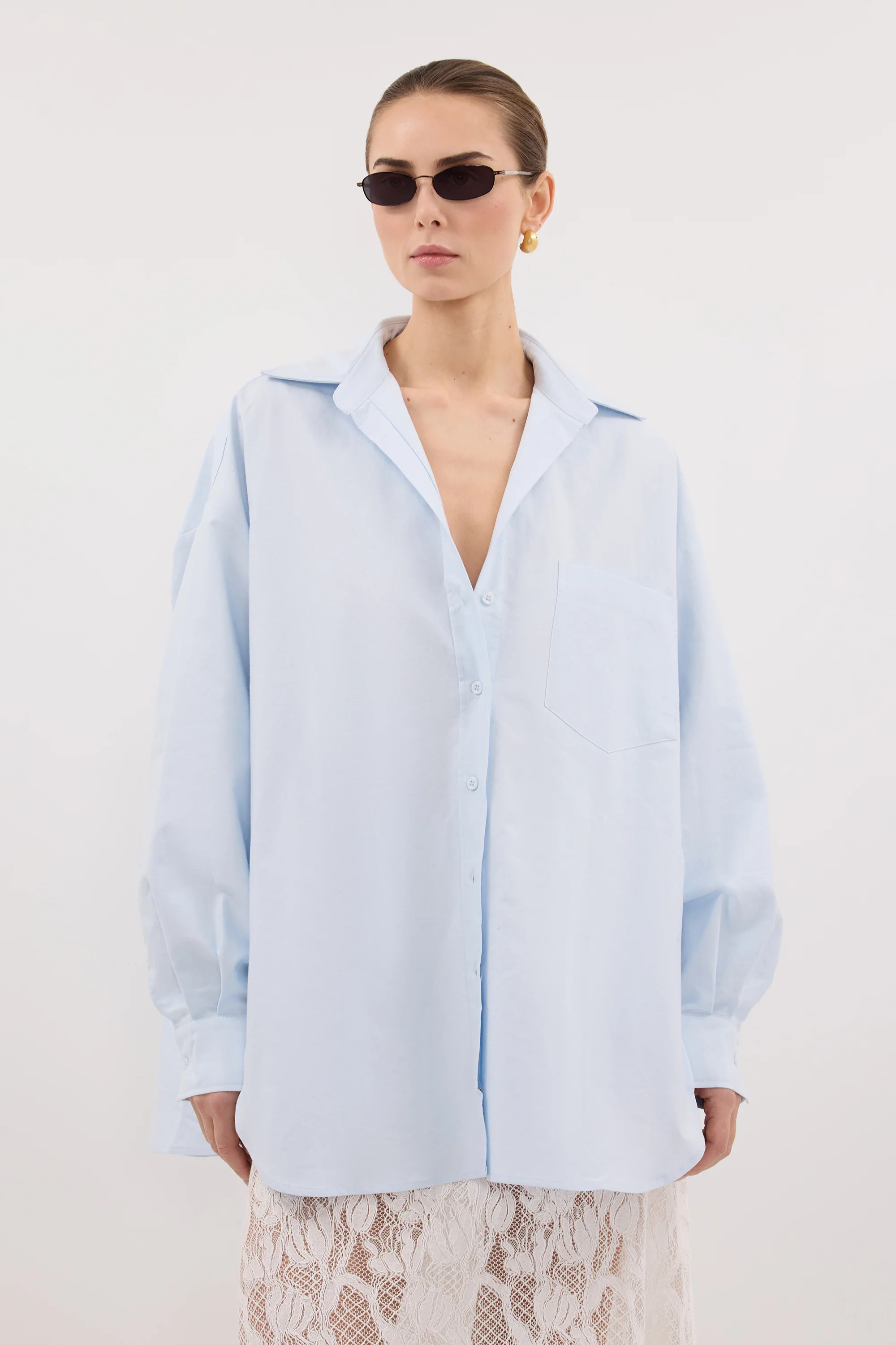 RHEA 3.0 ICE BLUE COTTON SHIRT | DISSH