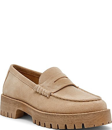 Steve Madden Langsten Suede Platform Lug Sole Penny Loafers - 9.5 | Dillard's