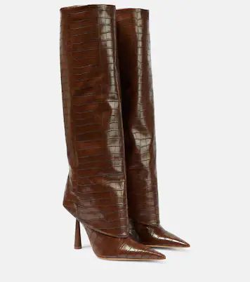 Rosie 31 croc-effect knee-high boots | Mytheresa (UK)