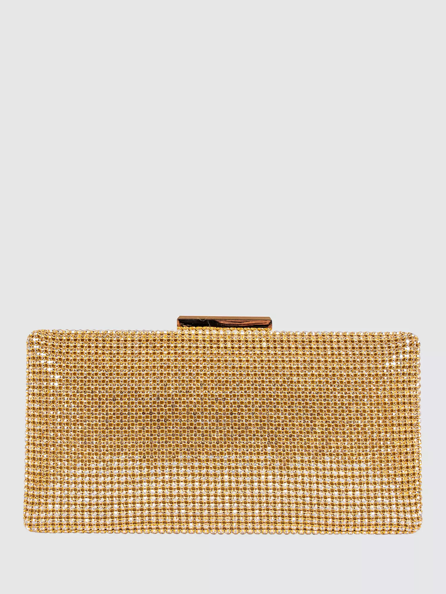 Paradox LondonDebra Embellished Box Clutch Bag, Champagne | John Lewis (UK)