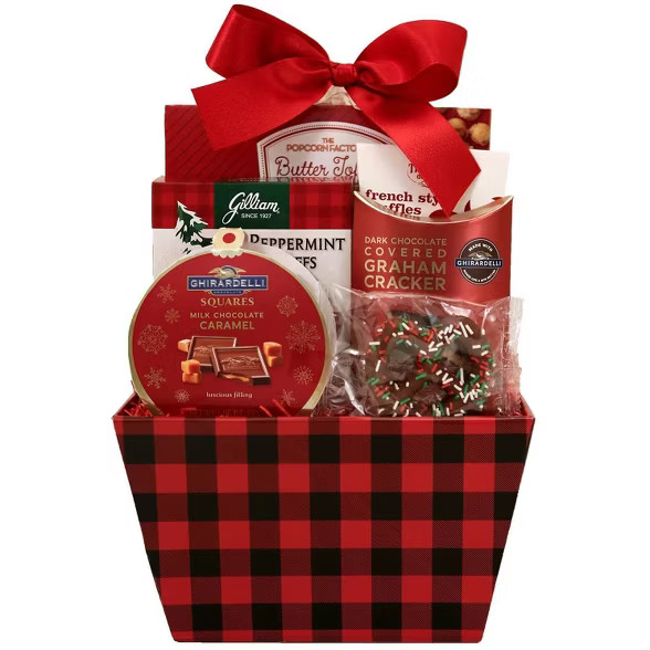 DesignPac Holiday Buffalo Plaid Gift Basket - 30.88oz | Target