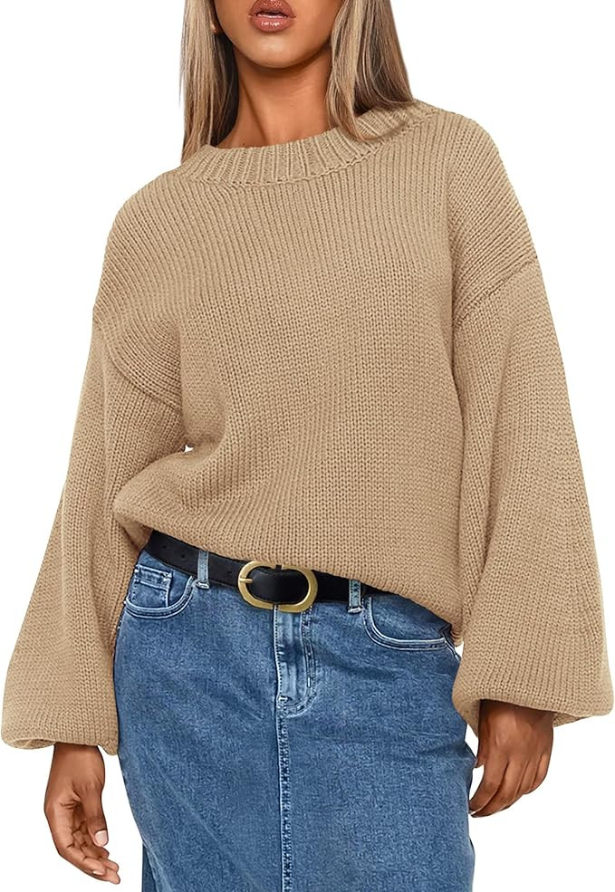 PRETTYGARDEN Knit Sweater for Women 2024 Fall Fashion Clothes Casual Loose Long Sleeve Pullover T... | Amazon (US)