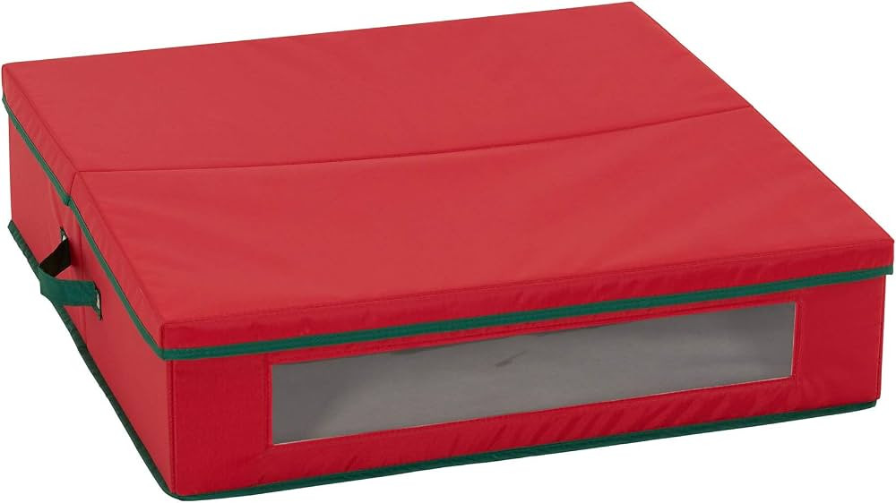 Household Essentials 24 inch Red Wreath Storage Container with Handles Green | Amazon (US)