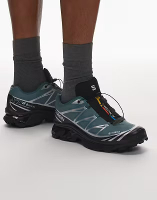 Salomon XT-6 GTX trainers in north atlantic green and silver | ASOS | ASOS (Global)