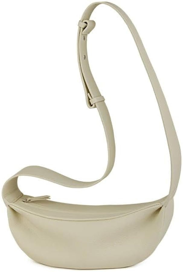 Genuine Leather Sling Bags Crossbody Women, Minimalist Style Casual Chest Bags with Wide Strap | Amazon (US)