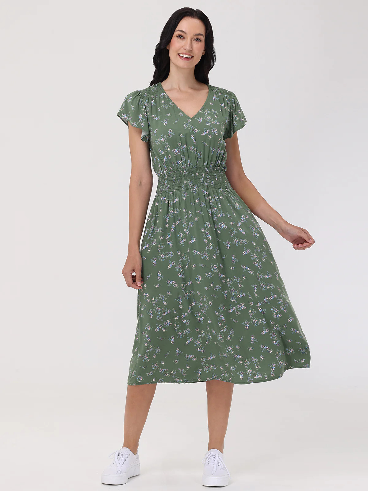 89th & Madison Floral A-line Midi Dress | 89th + Madison