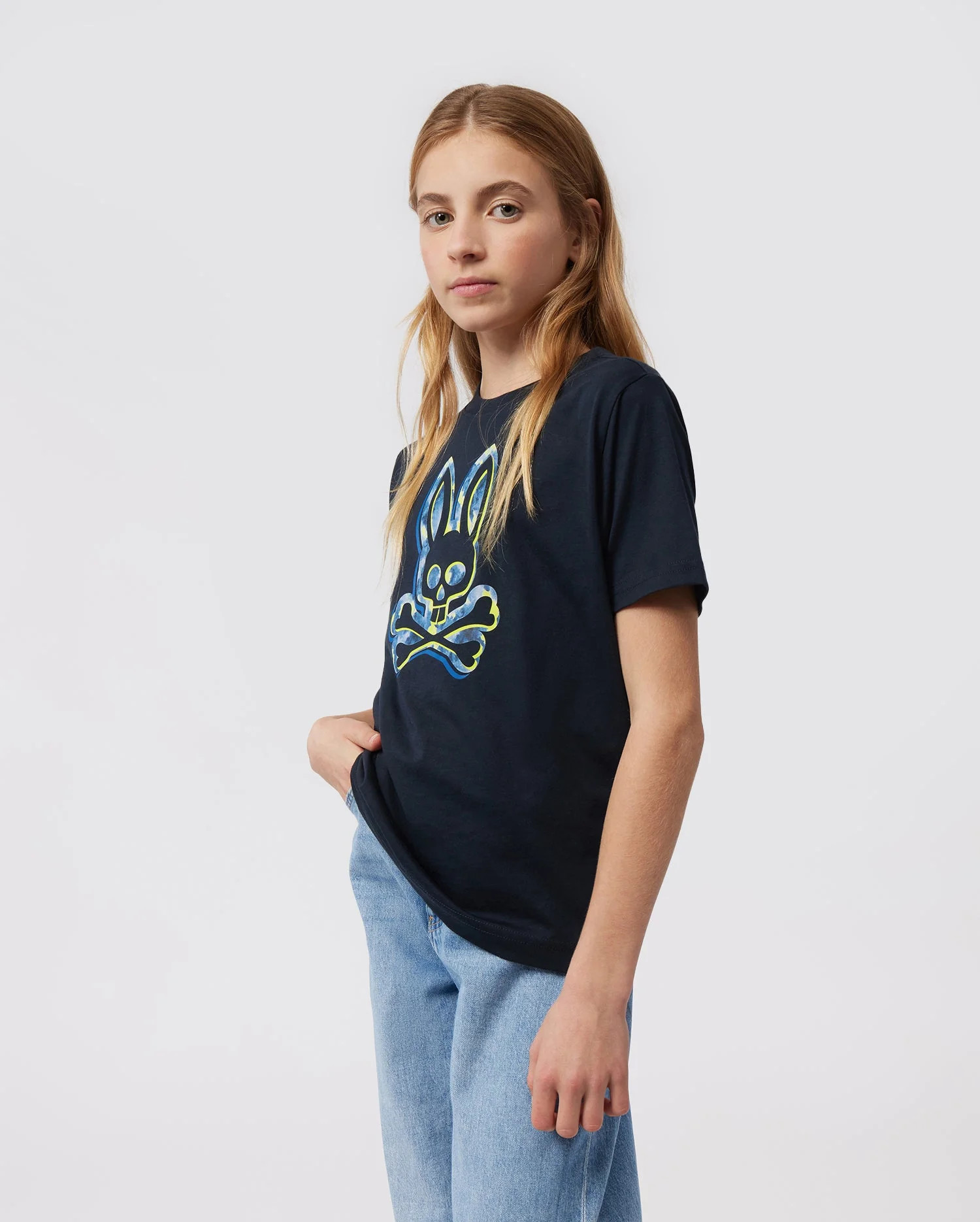 KIDS MEYER BUNNY NAVY BLUE GRAPHIC TEE | PSYCHO BUNNY | Psycho Bunny