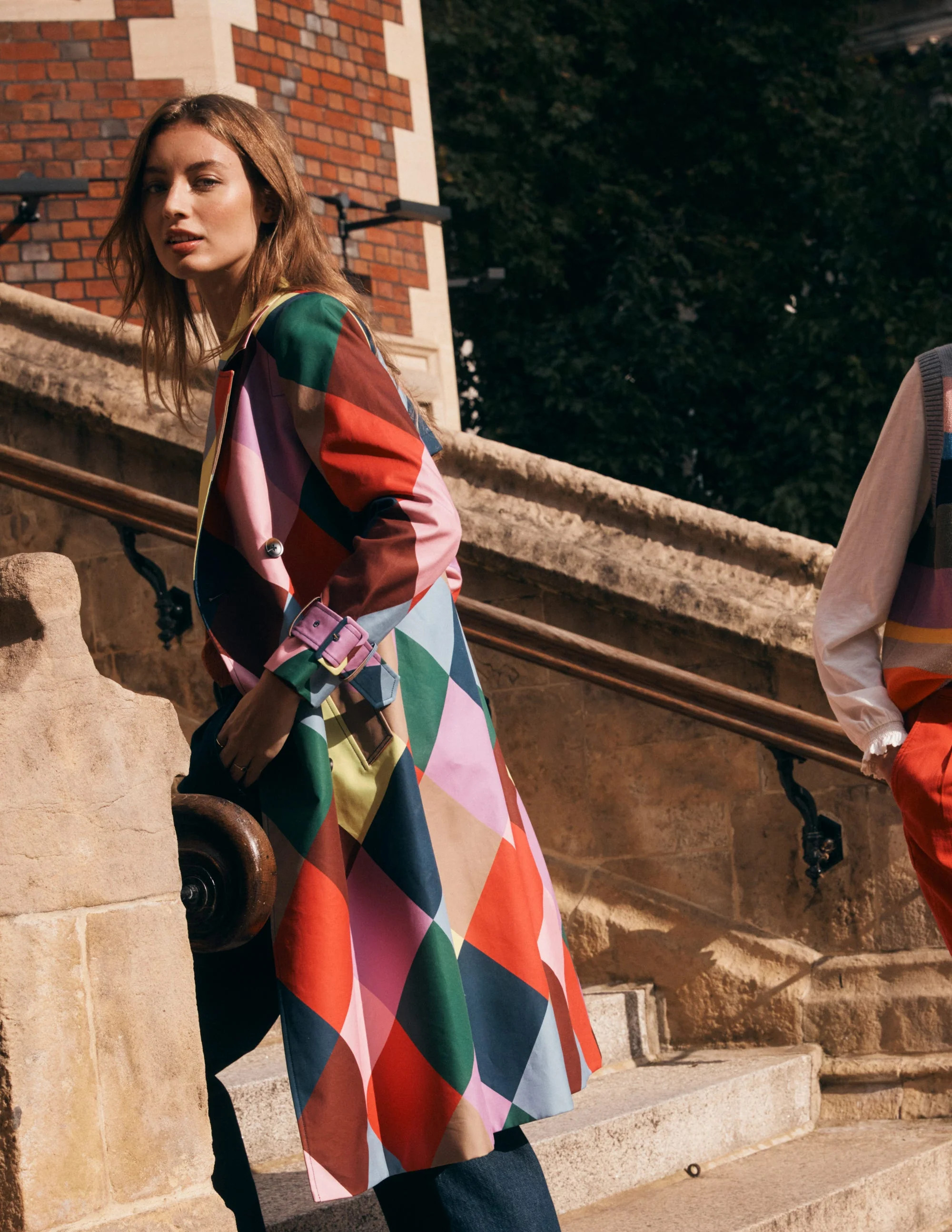 Double Breasted Trench-Giant Multi Harlequin | Boden (US)