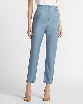 Super High Waisted Tapered Leg Twill Pant | Express